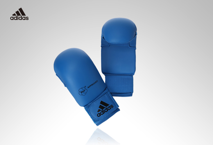 Luva Adidas Karate WKF Azul Sem Proteção do Dedo Polegar
